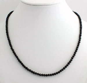 Spinell Kette Edelsteinkette Fecettierte Schwarz Kugel Collier Geschenk ca.45 cm - Bild 1 von 3