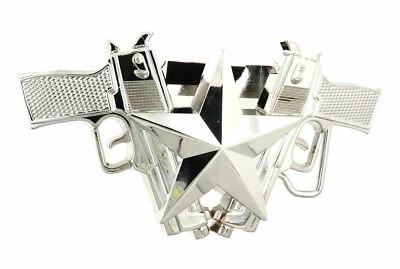 Chrome Guns & Star Lighter Holder Belt Buckle - Image 1 of 2