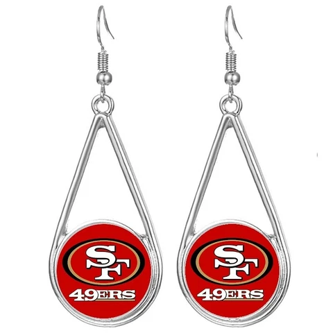 San Francisco 49ers Womens Silver Drop Dangle Earrings w Gift Pkg D29 Cover