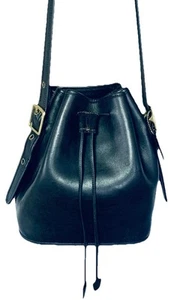 VINTAGE COACH LULA’S LEGACY SHOULDER HOBO BUCKET BAG BLACK LEATHER BRASS #9952 - Picture 1 of 9