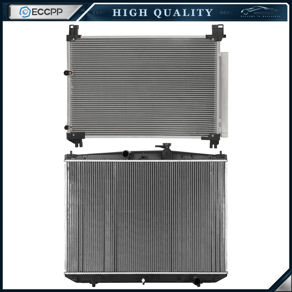 Aluminum Radiator & AC Condenser Cooling Kit For 2017-2019 Toyota Highlander - Imagem 1 de 4