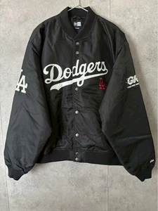 New Era GR8 x MLB Tokyo Series Varsity Jacket LA Dodgers Black Nylon 2XL jp - Picture 1 of 5