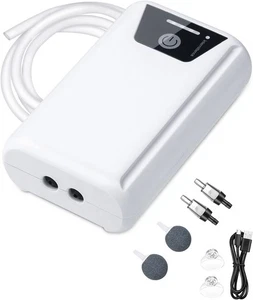 Bomba de Aire USB Recargable para Acuario Petbank, Batería 2600mAh 3L/min, Negra  - Imagen 1 de 7
