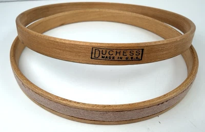 Vintage Duchess 5" Round Wood Embroidery Hoop Felt Cushion Sewing Needlepoint - Image 1 of 4