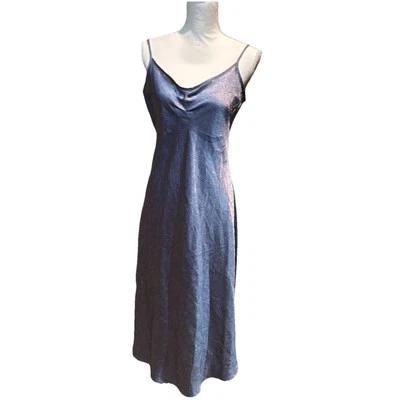 Halston Vintage 90’s Y2K Satin Maxi Slip Dress Size Small Purple Sexy Romantic - Image 1 of 4