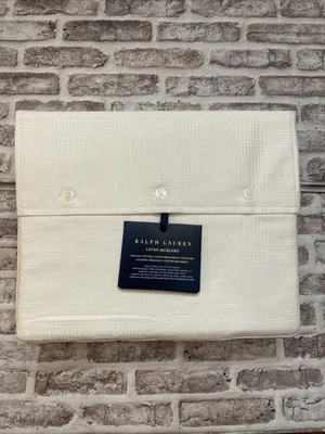 Ralph Lauren Fitted Sheet King White Extra Deep Lovan Jacquard Organic New - Image 1 of 4