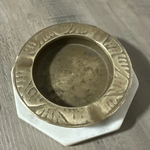 Vintage Embossed Brass Cigarette Ashtray - Picture 1 of 3