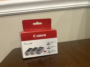 Cartuchos de tanques de tinta Canon 35 36 paquete de 3 NUEVOS SELLADOS DE FÁBRICA sellados - Imagen 1 de 2