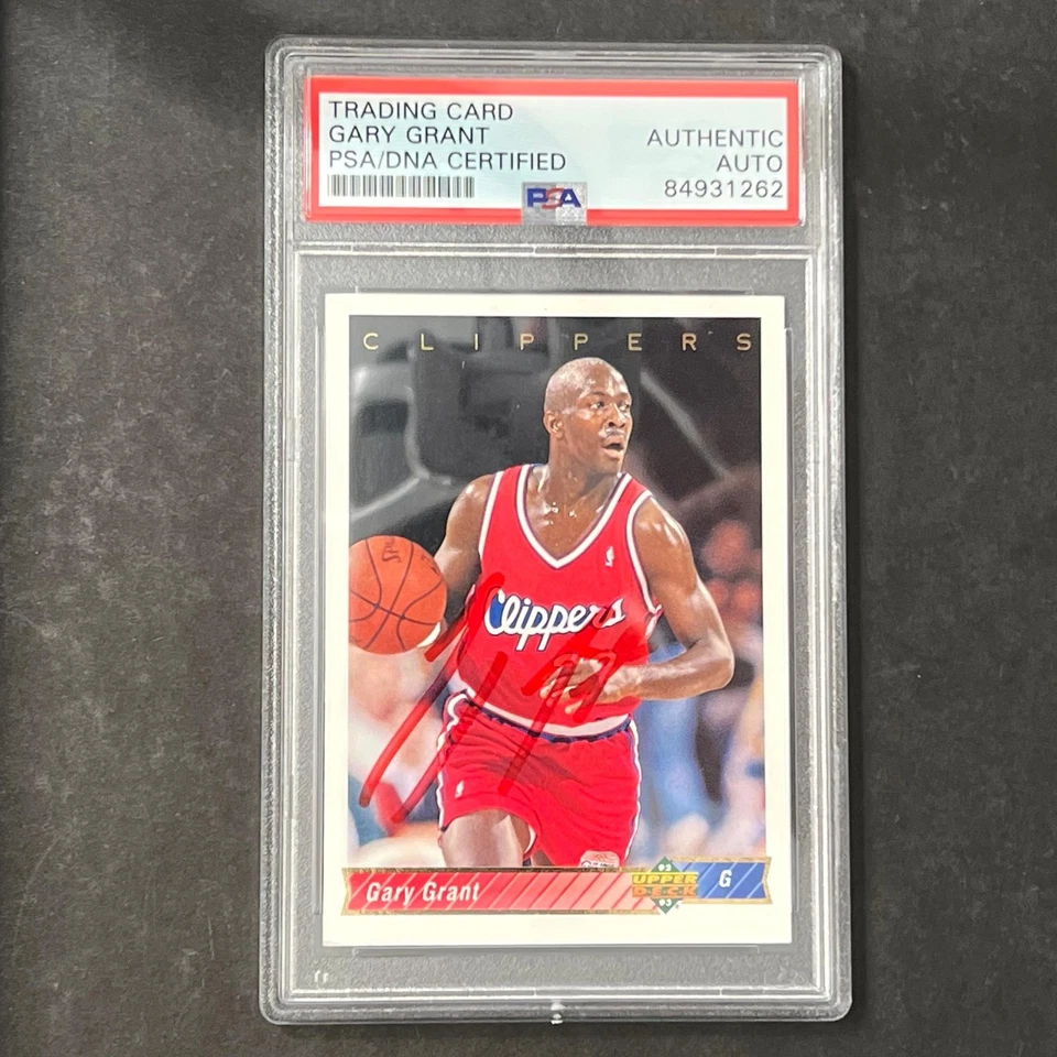 1992-93 Upper Deck #203 Gary Grant Signed Card PSA Slabbed Clippers - Image 1 of 2