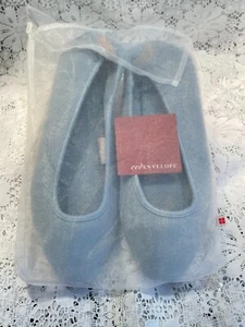 RED ENVELOPE Women's XL Cashmere Ballet Slippers Light Blue - Picture 1 of 15