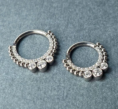 1 pieza CNC y bisel gemas segmento anillo tabique aro grado implante titanio hélice Daith Foto 1 de 4