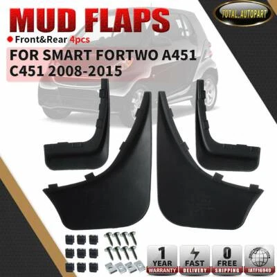 4x Protetores contra respingos RH + LH para-lamas para Smart Fortwo A451 C451 2008-2015 - Imagem 1 de 4