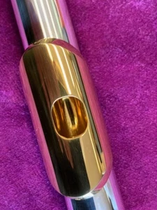 New PEARL Flute Head Joint - Model FORTE in PRISTINE (.970) SILVER w/GOLD TRIM - Picture 1 of 12