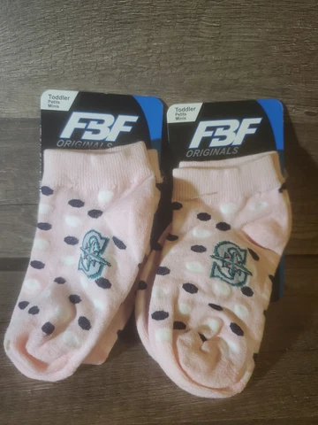 2 PAIR MLB Seattle Mariners Baseball Socks Size Toddler 3-8 PINK NEW Cover
