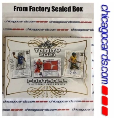 2021 Leaf Trinity Sealed Football HOBBY Box 5 AUTO Look4 Trevor Lawrence 1/1 PP - Image 1 of 4