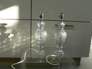 Stunning Cut Glass Lamp PAIR Shape Table Country House - Picture 1 of 6