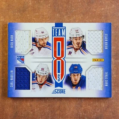 3-01-11 mx . 2013-14 score team 8s jersey #t8-rag henrik lundqvist rick nash +++ - Image 1 of 2