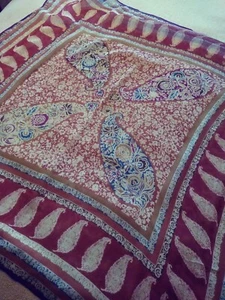 Vintage Jones New York Silk Scarf - Paisley Motif 34” Square - Picture 1 of 4