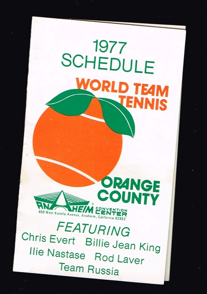 Calendario de bolsillo Worild Team Tennis 1977 - Chris Evert, King, Nastase, Rod Laver Foto 1 de 1