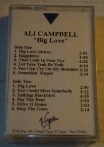 Ali Campbell ‎– Big Love Rare Promotional Cassette Tape Reggae Htf Oop - Picture 1 of 6