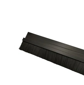 1m Aluminium Türbodendichtung Bürstendichtung Türdichtung Zugluftstopper schwarz - Bild 1 von 2