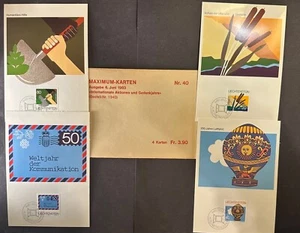 LIECHTENSTEIN 1983 #40 MAXIMUM CARDS (4) 19837 - Picture 1 of 1