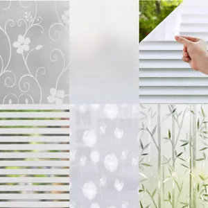 Privacy White Frosted`Window Film Frost Etched·Glass Static Plastic·Vinyl-UK - Picture 1 of 13