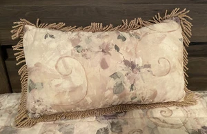 Croscill Discontinued Chambord Cassis Fringe Throw Pillow 22” Amethyst Floral - Picture 1 of 5