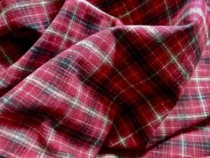 Red Flannel Plaid 100% Cotton Yarn Dyed Fabric 57" Wide Fabric by the Yard
