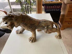 Precious Marble Tiger Sculpture , 22lb - Picture 1 of 14