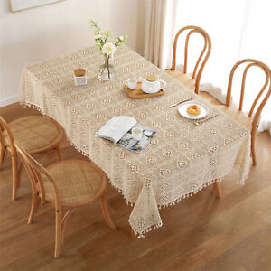 Handmade Crocheted Table Cloth Cotton Tablecloths Crochet Lace Tablecloth