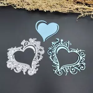 Metal Cutting Dies Frame Dies Love Heart lace Valentine Metal Die For Wedding - Picture 1 of 6