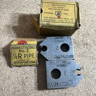 Armstrong 1/4" R NPT Die Head Power Threading Pipe Dies Vintage USA - Image 1 of 4