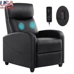 Massage Recliner Chair W/ Heating Ergonomic Home Theater Seating PU Leather New - Picture 1 of 9