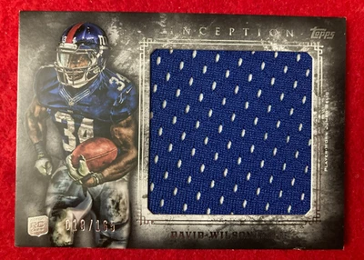 David Wilson 2012 Topps Inception Rookie Jumbo Relics #JR-DW RC Giants /165 - Image 1 of 4