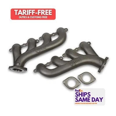 Hooker 8501HKR, 2 Pack Natural Iron Fits Gm Ls Cast Iron Exhaust Manifolds Raw F - Image 1 of 4
