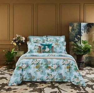 Yves Delorme Floral Print Euro Size 4-Piece Bedding Set – 100% Cotton - Picture 1 of 6