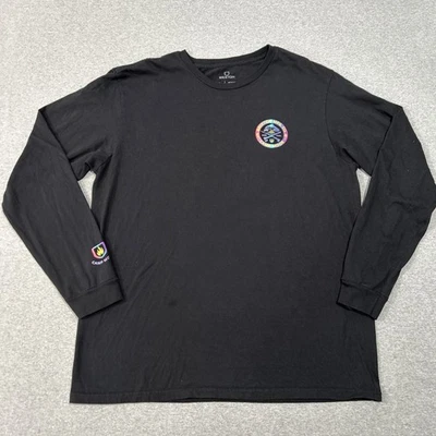 Camiseta Brixton Para Hombre Grande Calce Estándar Negra Manga Larga Cuello Redondo Gráfico Campamento Foto 1 de 4