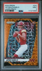 2024 Panini Prizm Jayden Daniels 347 Lazer PSA 9 Rookie,RC - Picture 1 of 2