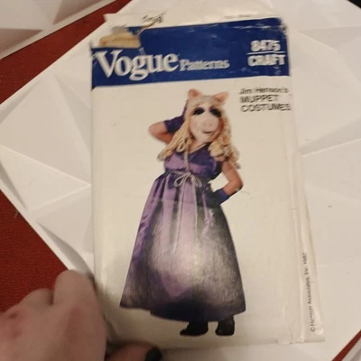 Vogue 8475 Muppet Miss Piggy Costume Sewing Pattern One Size UNCUT - Image 1 of 4