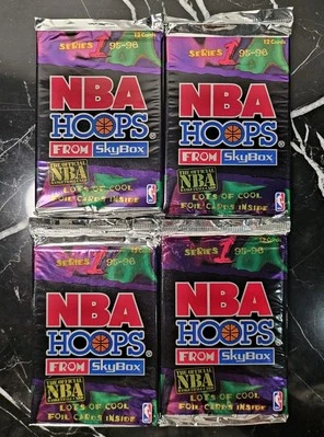 Lot of (4) 1995-96 Hoops Series 1 Packs +Bonus JORDAN - Image 1 of 2