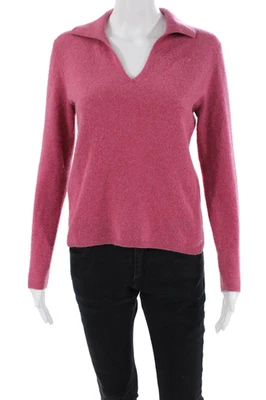 Charter Club 女式羊绒针织领长袖毛衣上衣粉色 S 码 — 第 1/4 张图片