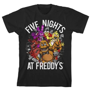 Five Nights At Freddy's Shirt Boy's Chica Foxy Bonnie Short Sleeve Tee - Picture 1 of 3