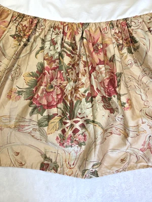 Ralph Lauren Guinevere Bedskirt Dust Ruffle 15” Drop Floral Cotton Sateen Full - Image 1 of 4