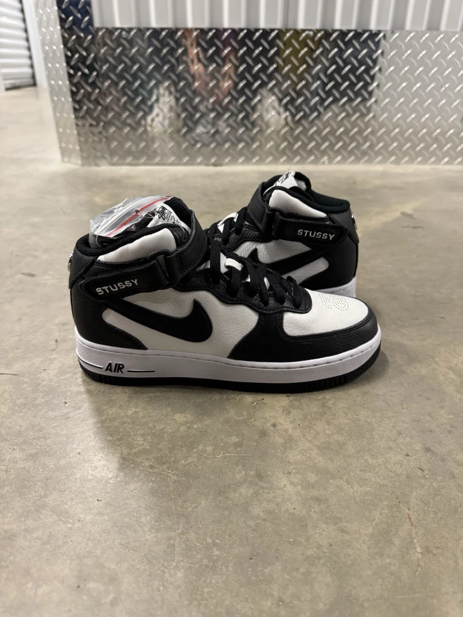 Nike Stussy x Air Force 1 Mid Black White for Sale | Authenticity