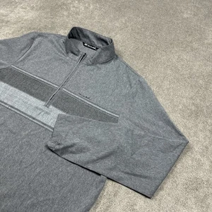 Travis Mathew Sweater Mens Medium Balboa Chest Stripe 1/4 Zip Golf Performance - Imagen 1 de 9