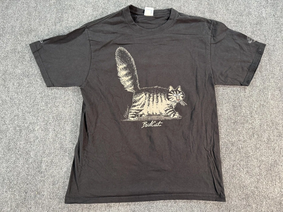 Vintage B Kliban BadCat Crazy Shirts Shirt Mens Medium Black Graphic Cartoon Cat - Image 1 of 4