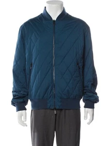 Chaqueta acolchada HERMÈS Bomber azul con cremallera para hombre talla IT 54 2XL US 44 - Imagen 1 de 4