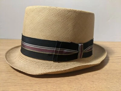 Chapéu Panamá Vintage KNOX PALHA FEDORA GENUÍNO com Pulseira Original  - Imagem 1 de 4