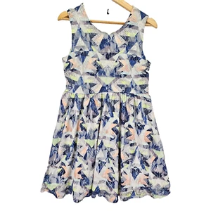 Princess Vera Wang Dress Abstract Lagenlook Mesh Back Cutout Size L Muiti Color - Picture 1 of 12